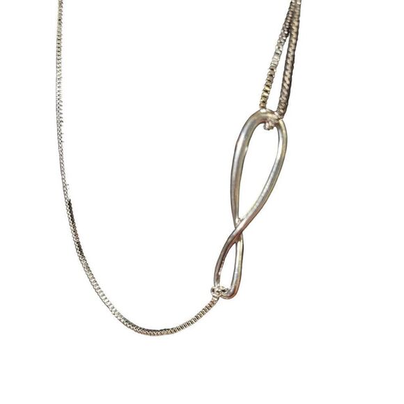 NWT Alfani Silver-Tone Twist Station Strand Necklace, 42" + 2" Extender - Picture 4 of 5